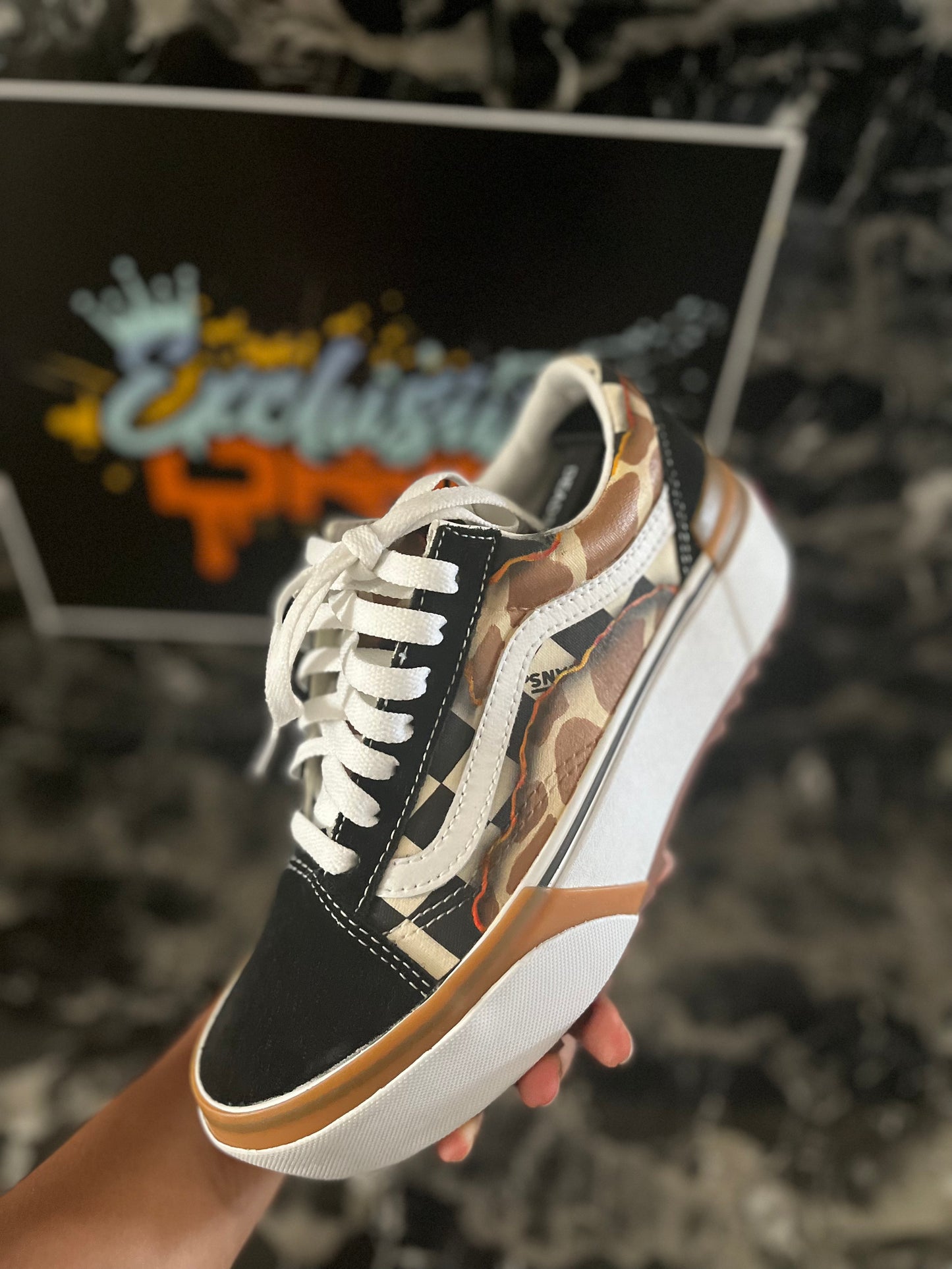 Burned Animal Print Vans