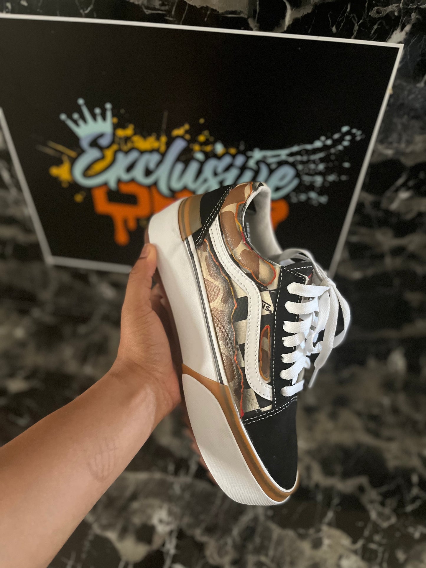 Burned Animal Print Vans